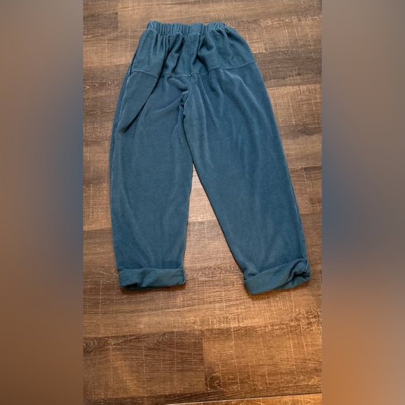 Free People Beach Ella Slouchy Terry Cloth Teal Pants Pants Size Small - Picture 2 of 6